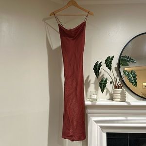 Resa Madison midi Slip Dress in Rust